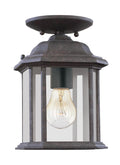 GENERATION LIGHTING, KENT ONE LIGHT OUTDOOR SEMI-FLUSH CONVERTIBLE PENDANT, OUTDOOR CEILING LIGHTS