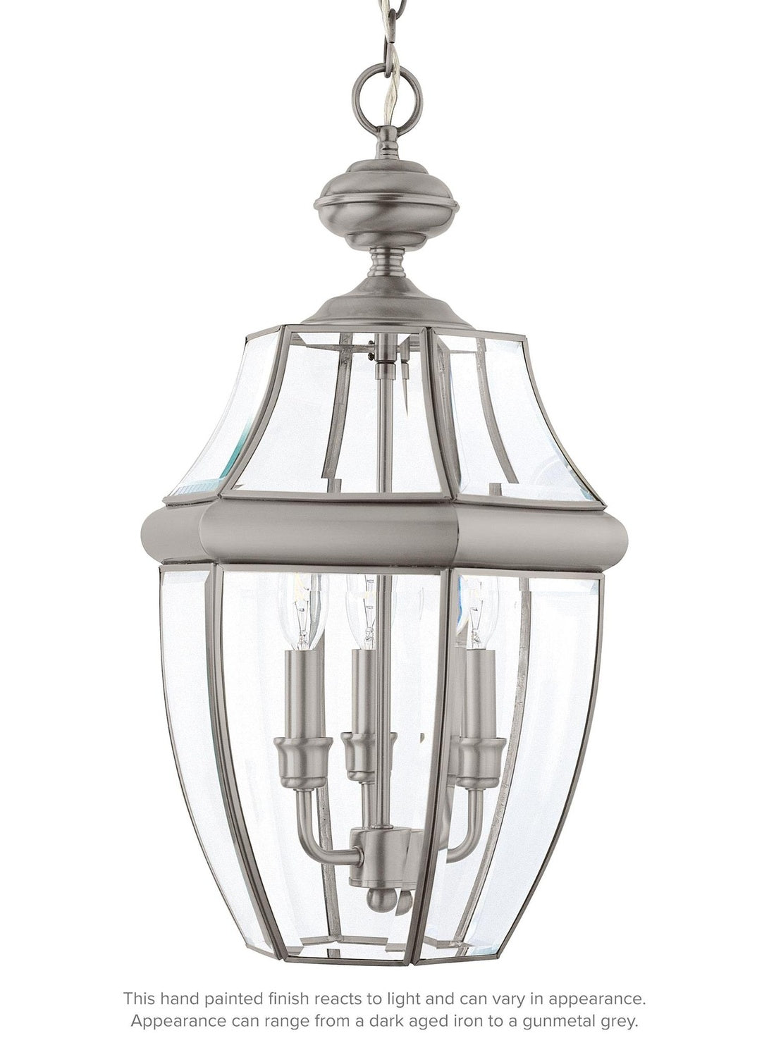 GENERATION LIGHTING, LANCASTER THREE LIGHT OUTDOOR PENDANT, OUTDOOR CEILING LIGHTS