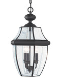 GENERATION LIGHTING, LANCASTER THREE LIGHT OUTDOOR PENDANT, OUTDOOR CEILING LIGHTS