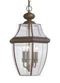 GENERATION LIGHTING, LANCASTER THREE LIGHT OUTDOOR PENDANT, OUTDOOR CEILING LIGHTS