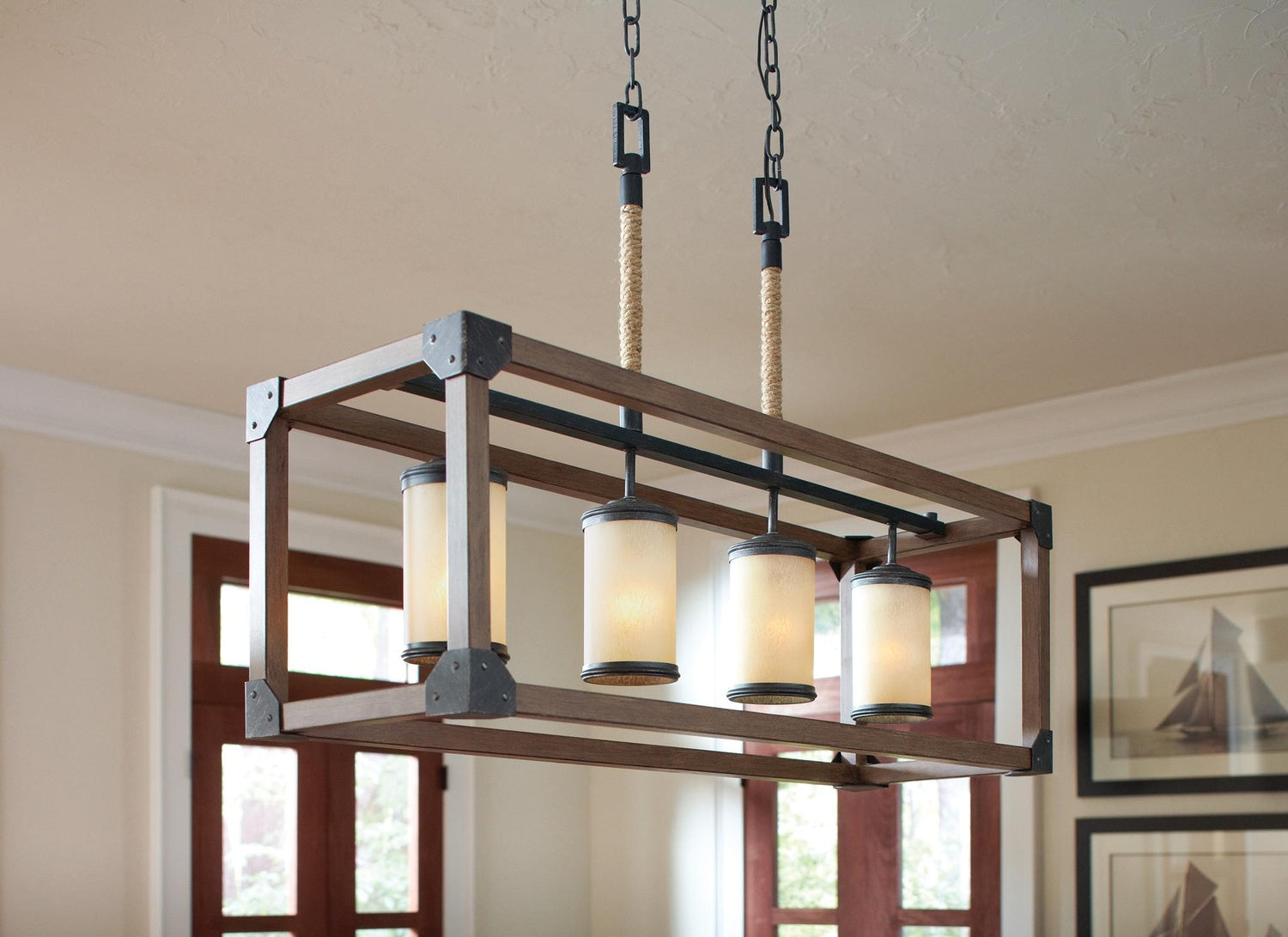 GENERATION LIGHTING, DUNNING FOUR LIGHT ISLAND PENDANT, CHANDELIER LIGHT