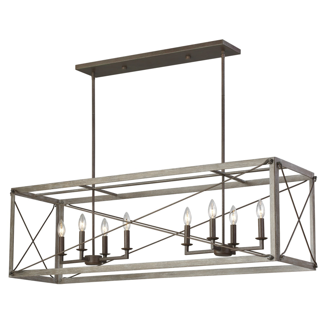 VISUAL COMFORT & CO., THORNWOOD EIGHT LIGHT ISLAND PENDANT, CHANDELIER LIGHT