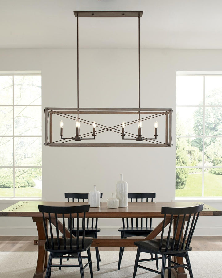VISUAL COMFORT STUDIO, THORNWOOD EIGHT LIGHT ISLAND PENDANT, CHANDELIER LIGHT