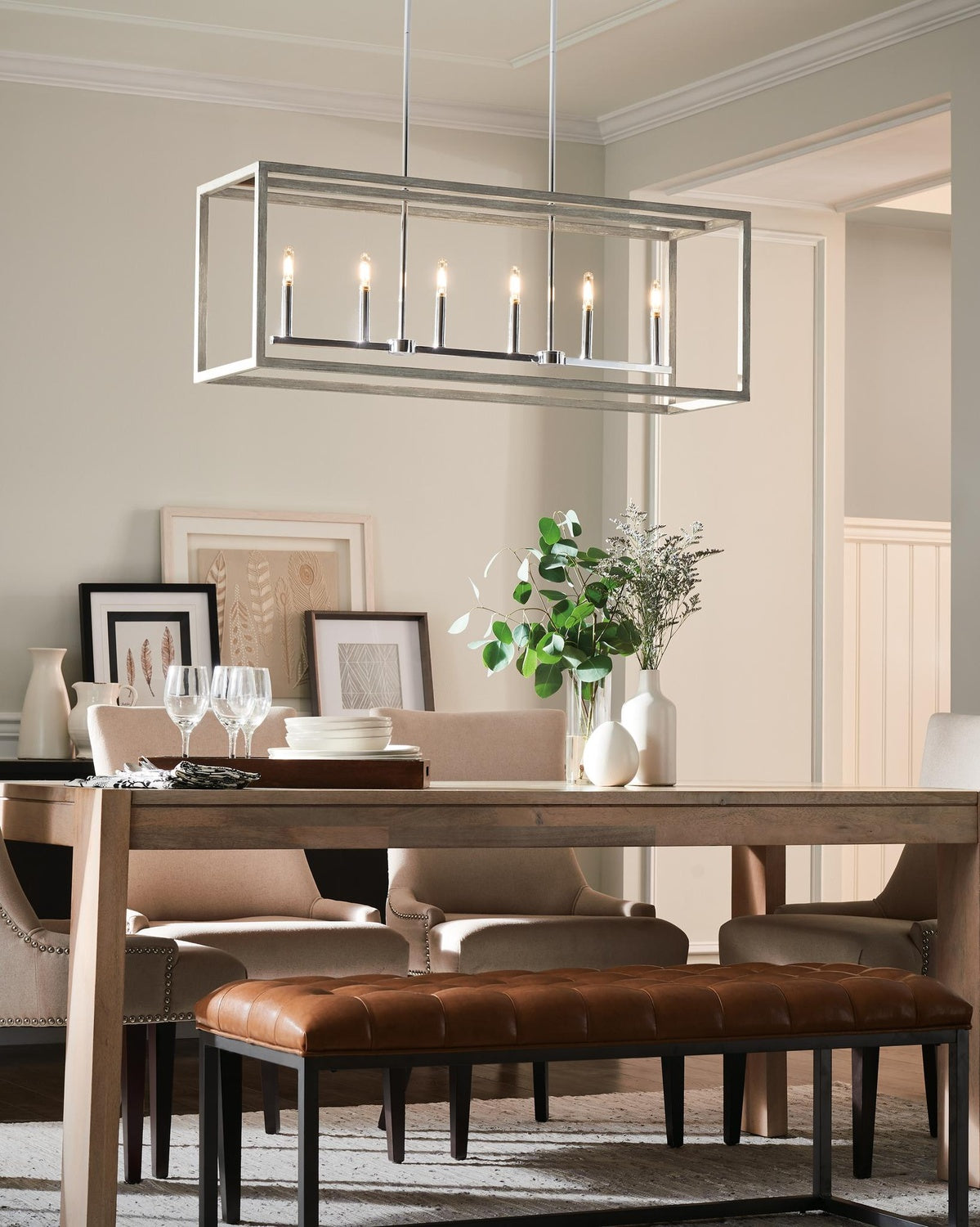 GENERATION LIGHTING, MOFFET STREET SIX LIGHT ISLAND PENDANT, CHANDELIER LIGHT