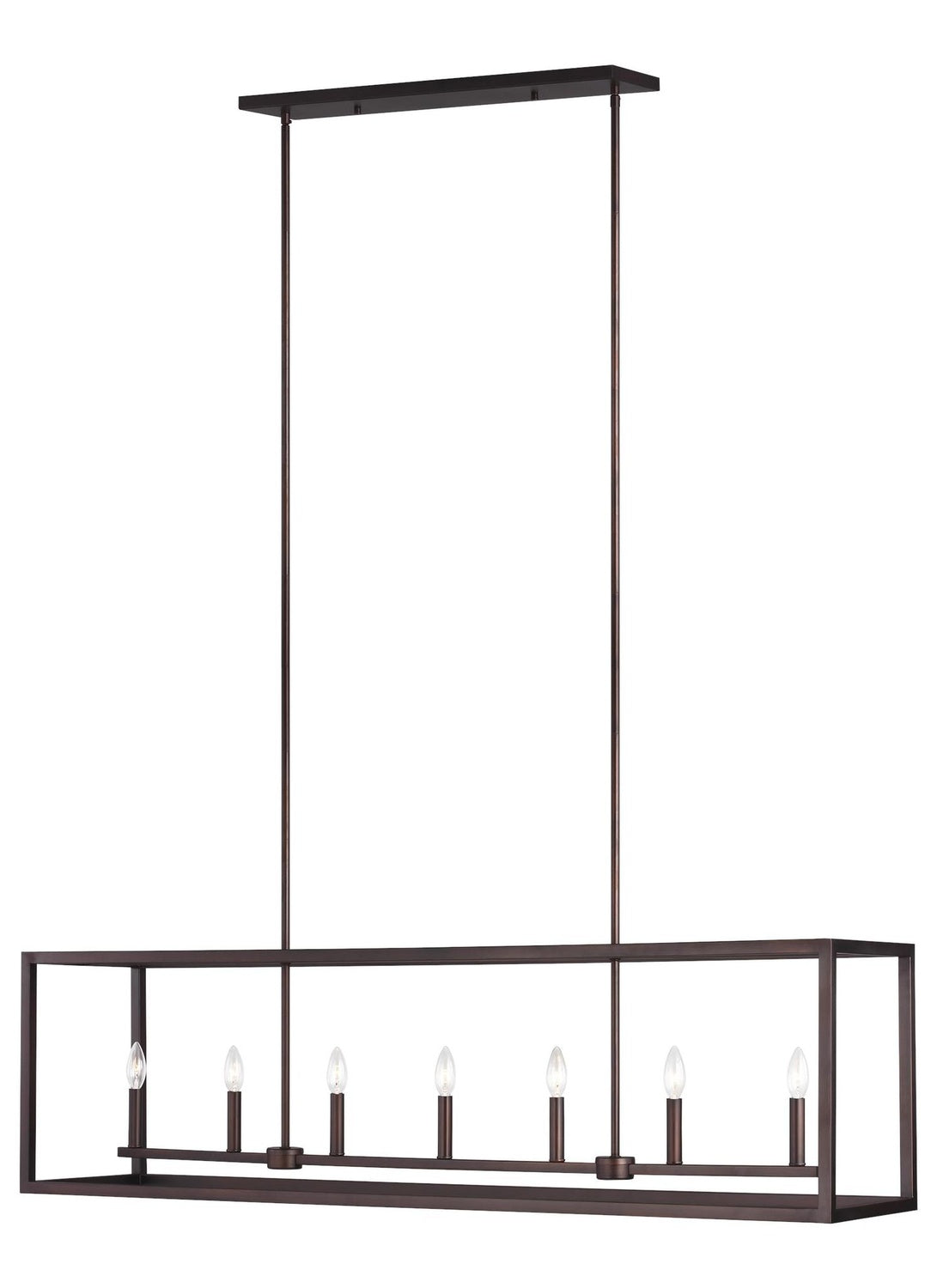 GENERATION LIGHTING, MOFFET STREET LONG SEVEN LIGHT ISLAND PENDANT, CHANDELIER LIGHT