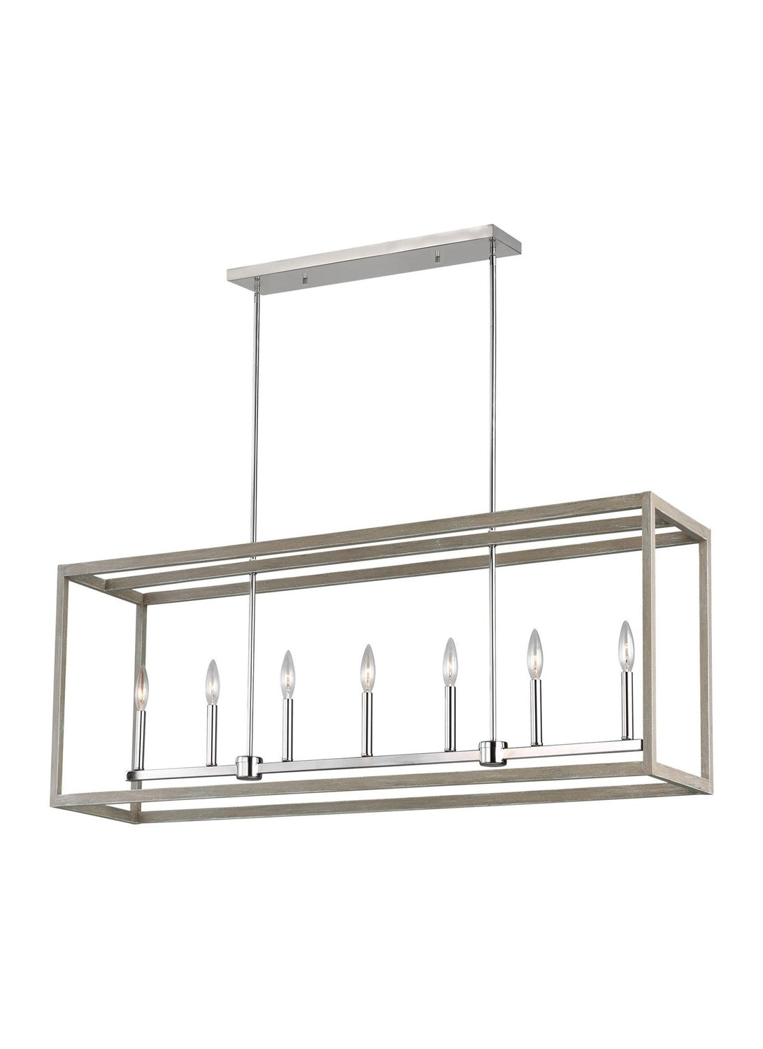 GENERATION LIGHTING, MOFFET STREET LONG SEVEN LIGHT ISLAND PENDANT, CHANDELIER LIGHT
