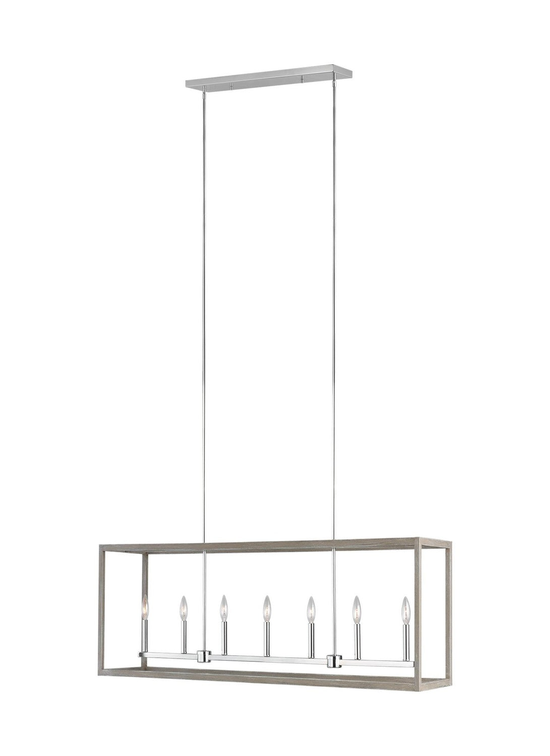 GENERATION LIGHTING, MOFFET STREET LONG SEVEN LIGHT ISLAND PENDANT, CHANDELIER LIGHT