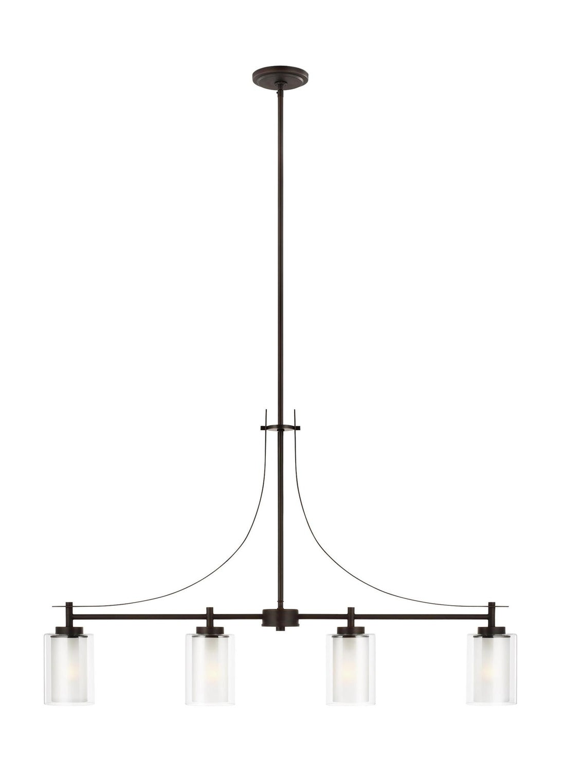 GENERATION LIGHTING, ELMWOOD PARK FOUR LIGHT ISLAND PENDANT, CHANDELIER LIGHT