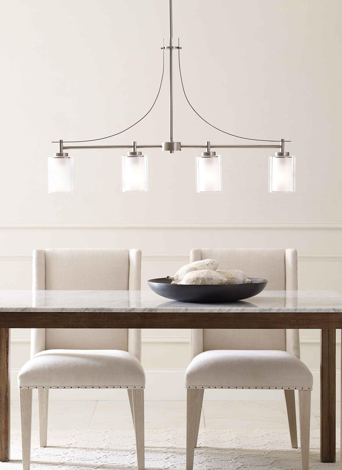 GENERATION LIGHTING, ELMWOOD PARK FOUR LIGHT ISLAND PENDANT, CHANDELIER LIGHT