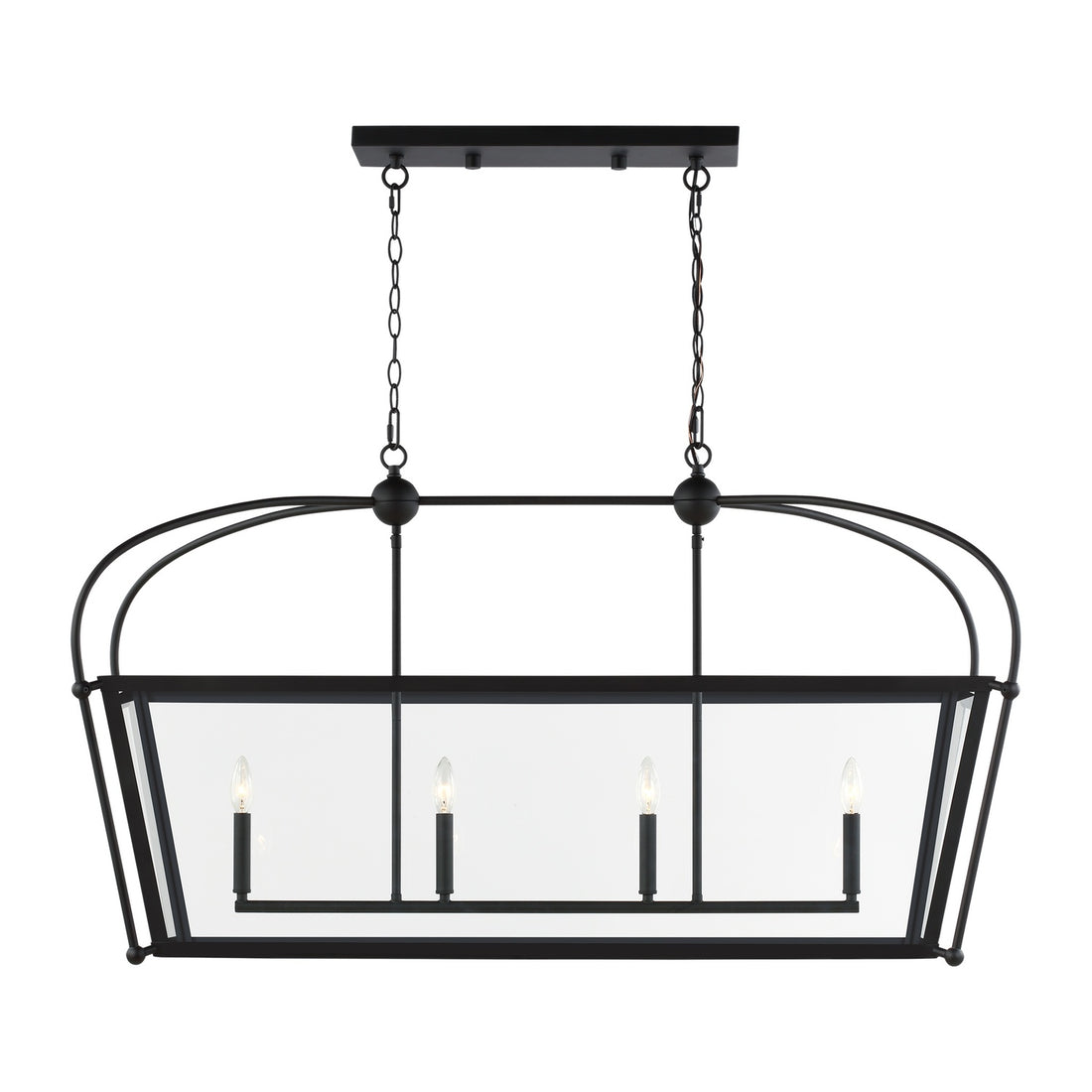 VISUAL COMFORT STUDIO, CHARLESTON FOUR LIGHT LINEAR LANTERN, PENDANT LIGHT