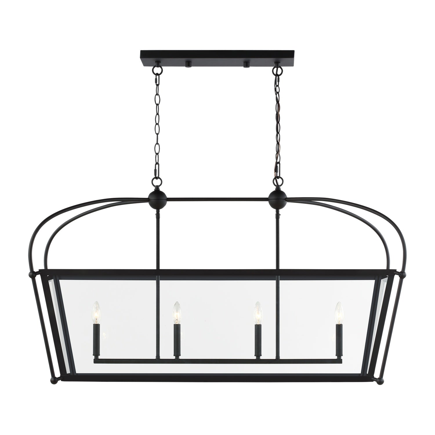 VISUAL COMFORT & CO., CHARLESTON FOUR LIGHT LINEAR LANTERN, PENDANT LIGHT