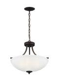 GENERATION LIGHTING, GEARY THREE LIGHT SEMI-FLUSH CONVERTIBLE PENDANT, SEMI FLUSH MOUNT LIGHT