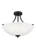 GENERATION LIGHTING, GEARY THREE LIGHT SEMI-FLUSH CONVERTIBLE PENDANT, SEMI FLUSH MOUNT LIGHT