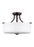GENERATION LIGHTING, CANFIELD THREE LIGHT SEMI-FLUSH MOUNT, SEMI FLUSH MOUNT LIGHT