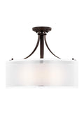 GENERATION LIGHTING, ELMWOOD PARK THREE LIGHT SEMI-FLUSH MOUNT, SEMI FLUSH MOUNT LIGHT