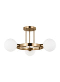 VISUAL COMFORT STUDIO, CLYBOURN THREE LIGHT SEMI-FLUSH MOUNT, SEMI FLUSH MOUNT LIGHT