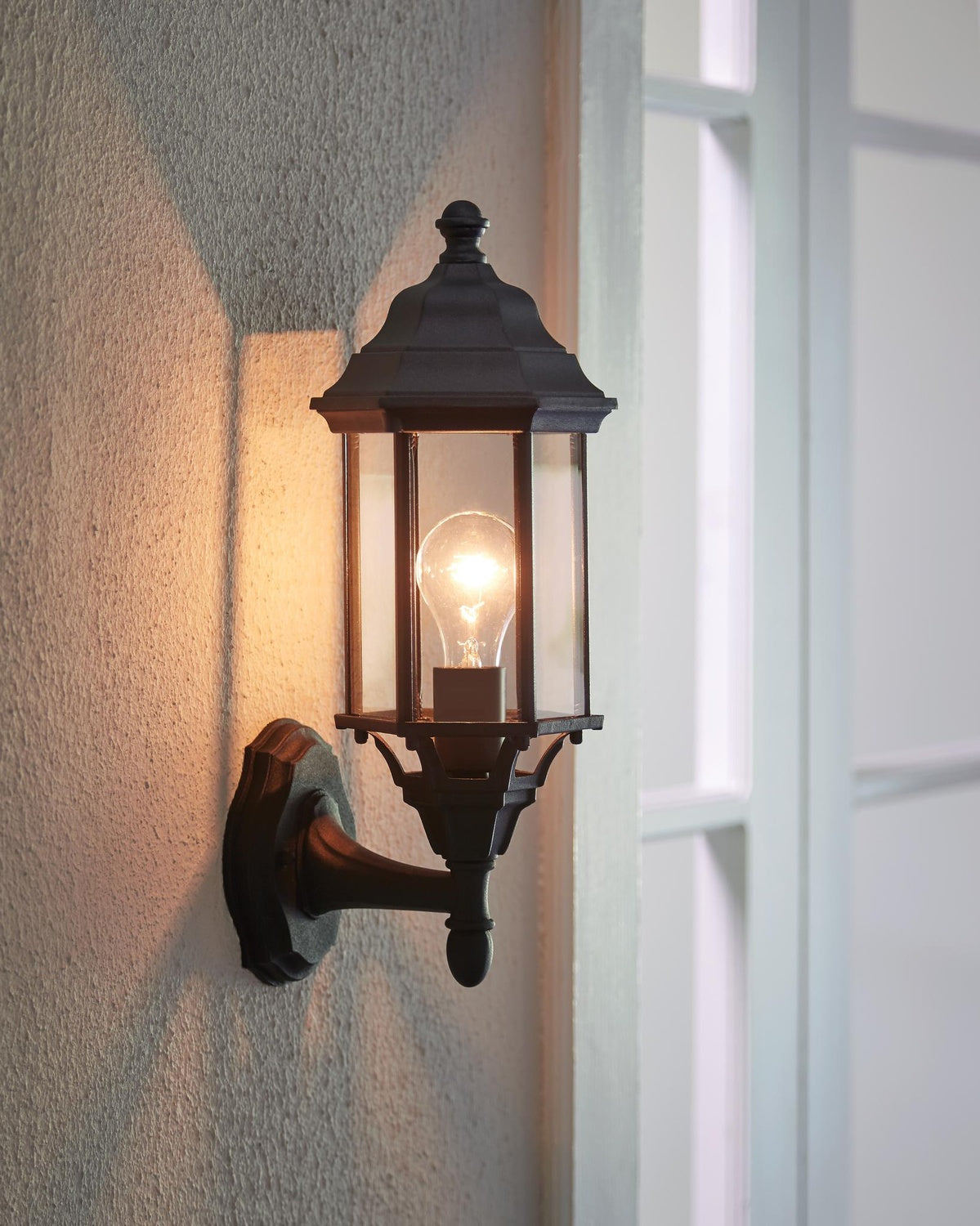 GENERATION LIGHTING, SEVIER ONE LIGHT UPLIGHT OUTDOOR WALL LANTERN, OUTDOOR WALL LIGHTS