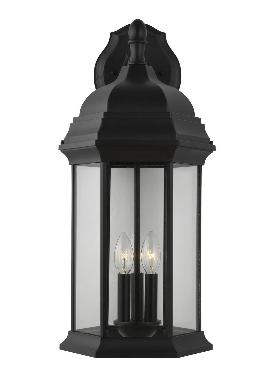 GENERATION LIGHTING, SEVIER THREE LIGHT DOWNLIGHT OUTDOOR WALL LANTERN, OUTDOOR WALL LIGHTS
