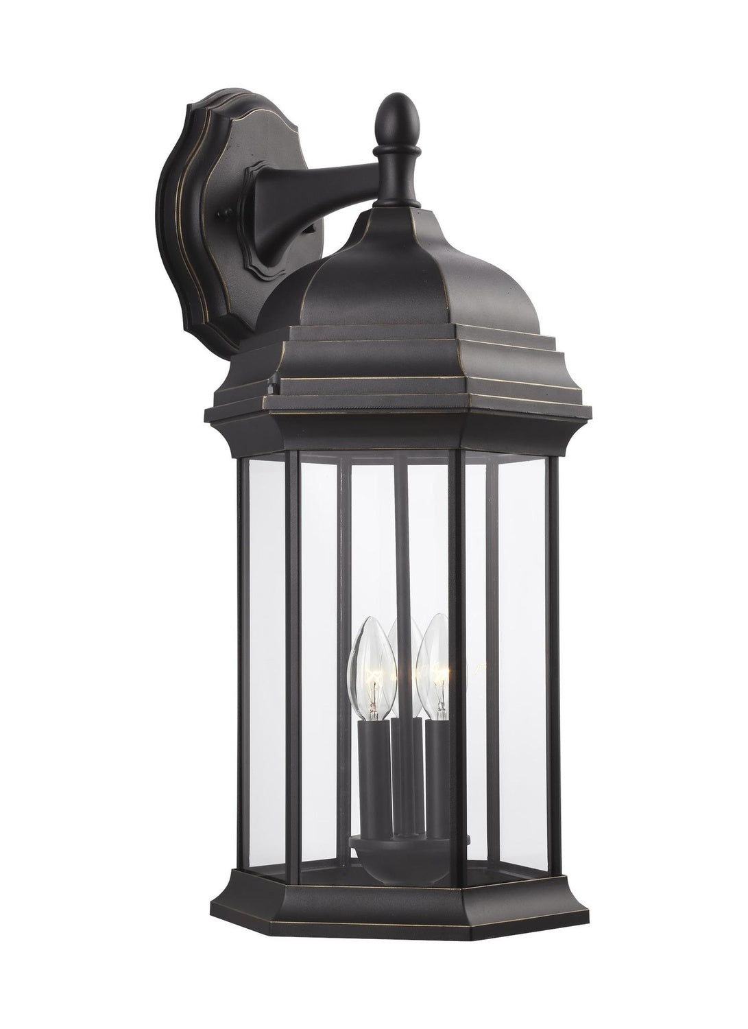 GENERATION LIGHTING, SEVIER THREE LIGHT DOWNLIGHT OUTDOOR WALL LANTERN, OUTDOOR WALL LIGHTS