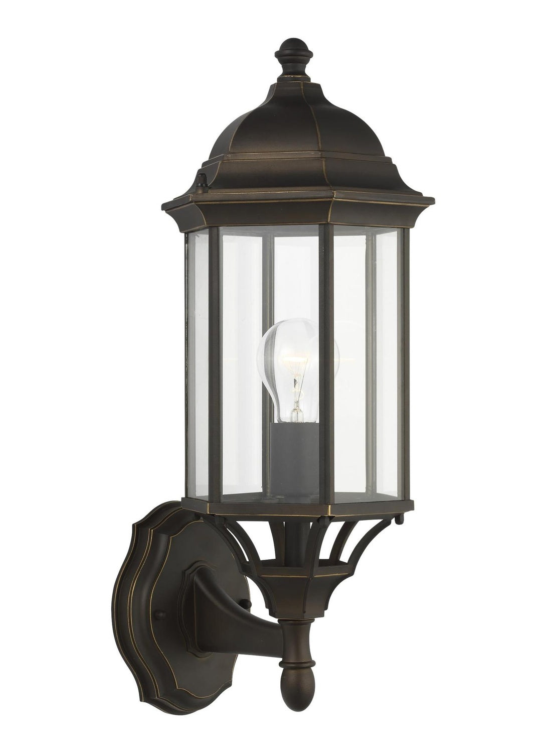 GENERATION LIGHTING, SEVIER ONE LIGHT UPLIGHT OUTDOOR WALL LANTERN, OUTDOOR WALL LIGHTS
