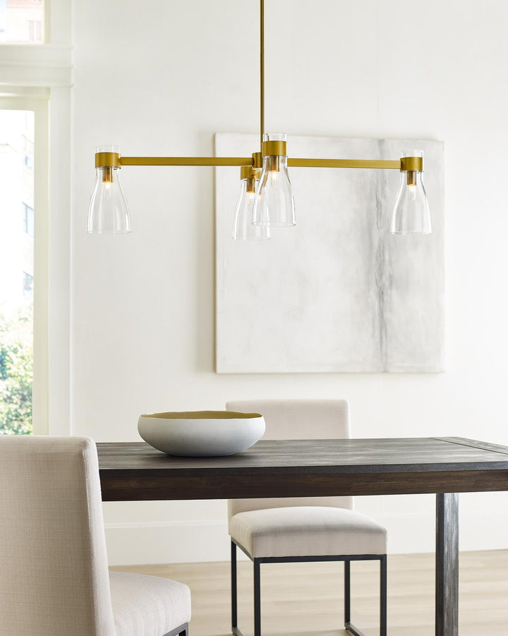 VISUAL COMFORT STUDIO, MORITZ FOUR LIGHT LINEAR CHANDELIER, CHANDELIER LIGHT