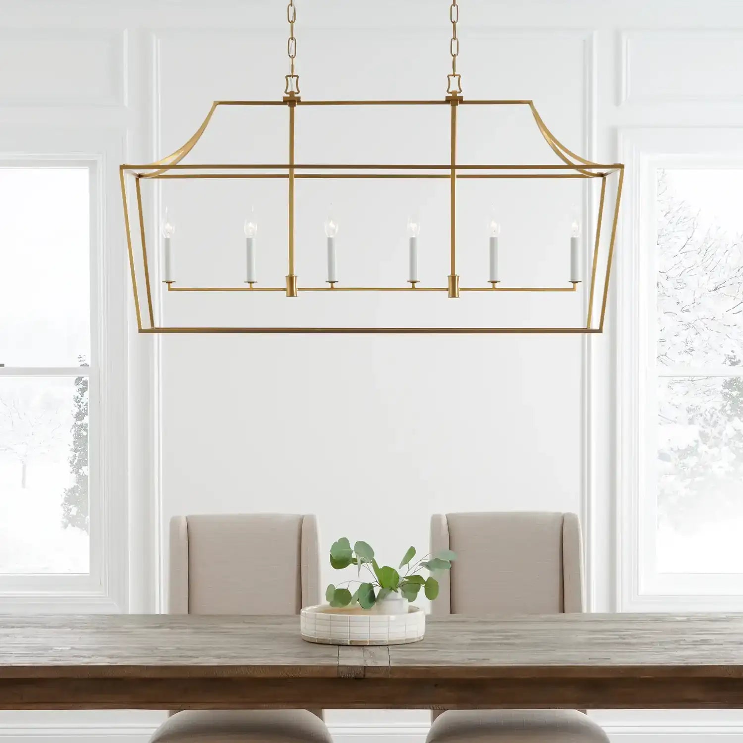 VISUAL COMFORT STUDIO, SOUTHOLD LINEAR LANTERN, CHANDELIER LIGHT