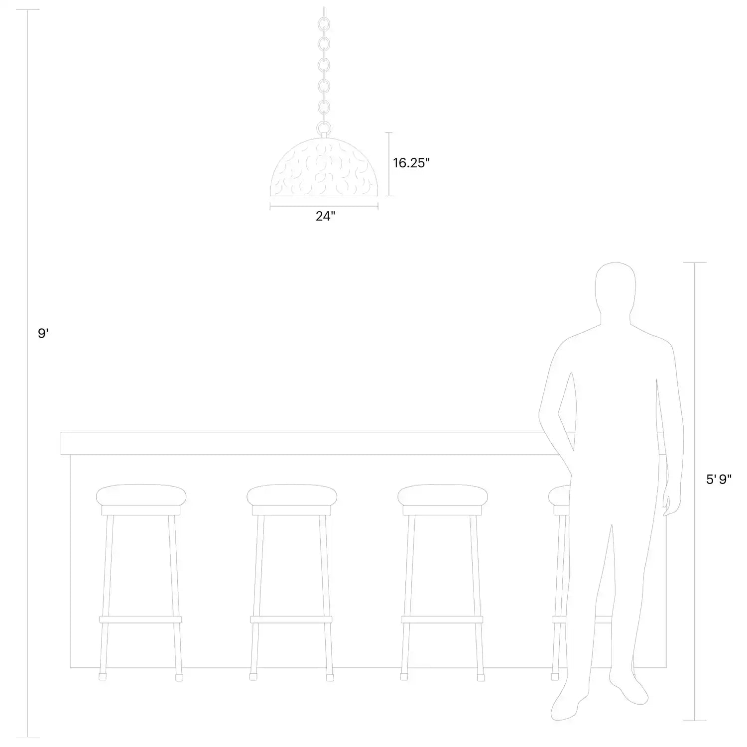 VISUAL COMFORT STUDIO, WHARE PENDANT, PENDANT LIGHT