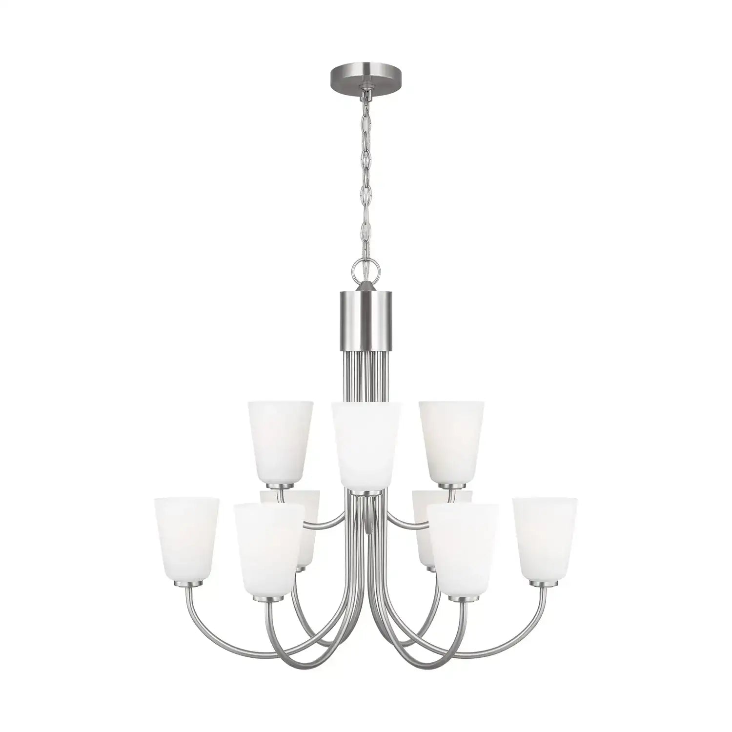 GENERATION LIGHTING, MILES NINE LIGHT CHANDELIER, CHANDELIER LIGHT