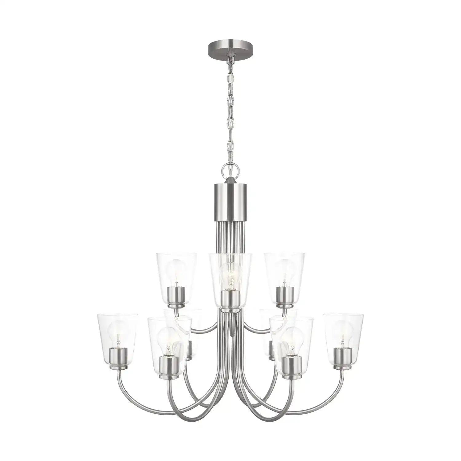 GENERATION LIGHTING, MILES NINE LIGHT CHANDELIER, CHANDELIER LIGHT