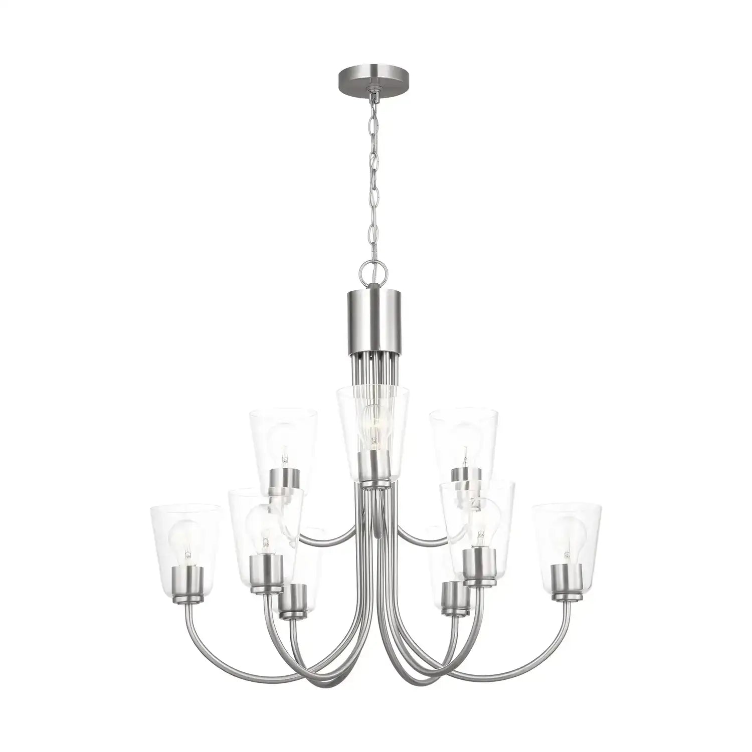 GENERATION LIGHTING, MILES NINE LIGHT CHANDELIER, CHANDELIER LIGHT