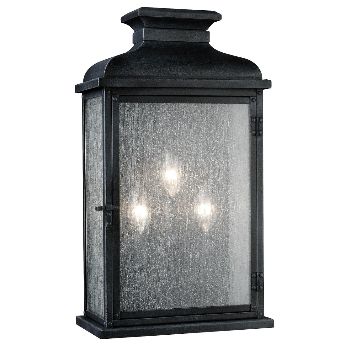 VISUAL COMFORT & CO., PEDIMENT WIDE LANTERN, OUTDOOR WALL LIGHTS