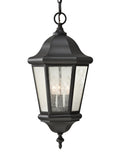 GENERATION LIGHTING, MARTINSVILLE THREE LIGHT OUTDOOR PENDANT LANTERN, OUTDOOR CEILING LIGHTS