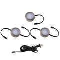 WAC LIGHTING PUCK LIGHT KIT- 2 DOUBLE WIRE LIGHTS 1 SINGLE WIRE LIGHTS AND CORD - DO NOT SHOW ON WEBSITE