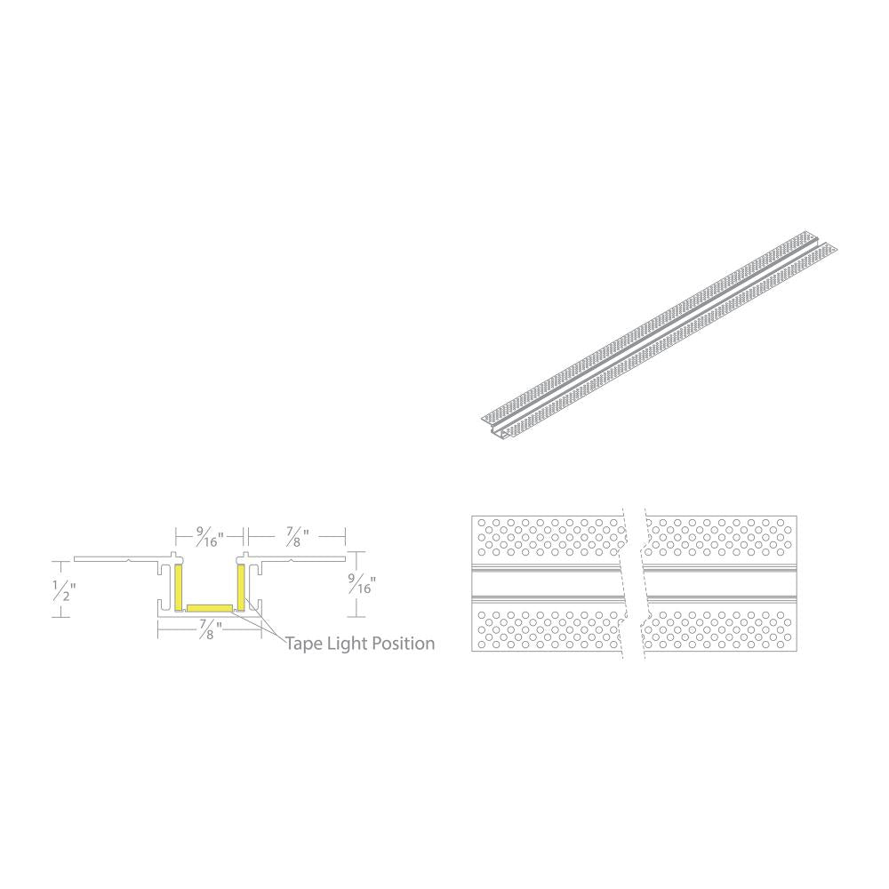 WAC LIGHTING INVISILED 8FT RECESSED MOUNTED MUD-IN CHANNEL