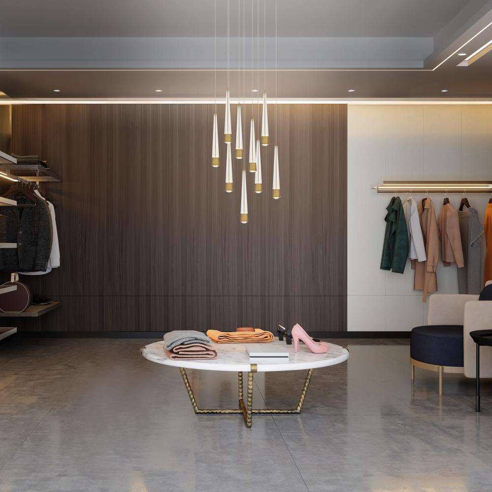 WAC LIGHTING, QUILL CHANDELIER LIGHT, PENDANT LIGHT