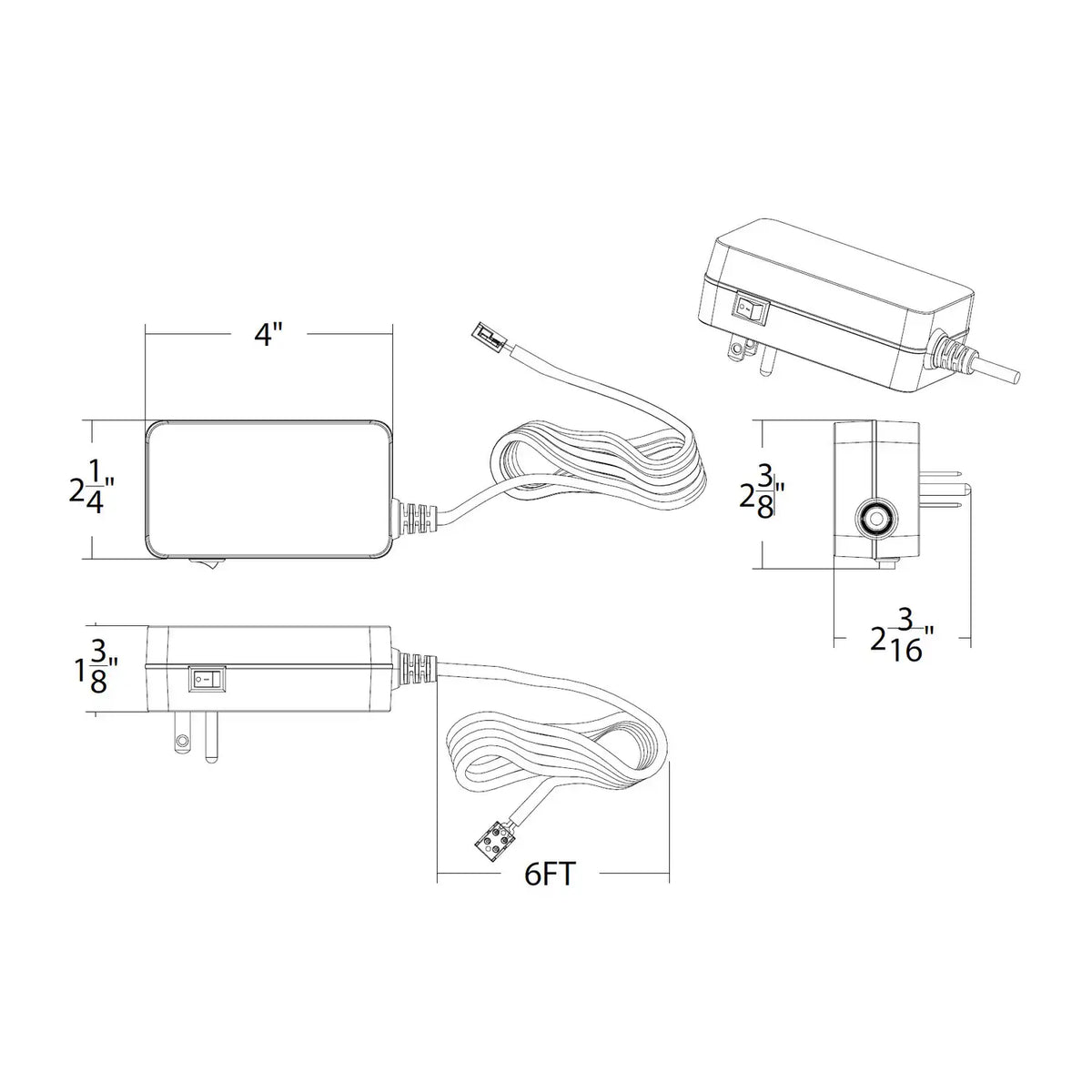 WAC LIGHTING PLUG-IN POWER SUPPLY 120V INPUT 24VDC OUTPUT - DO NOT SHOW ON WEBSITE