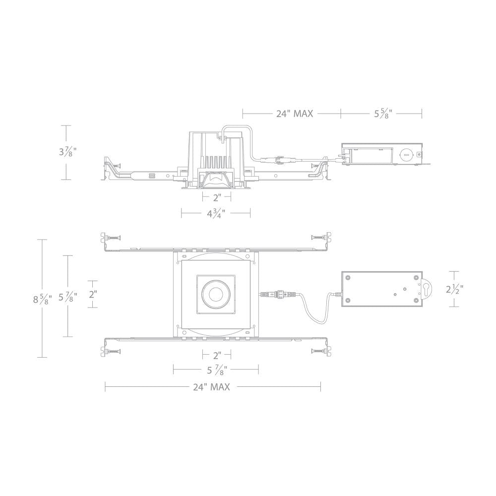 WAC LIGHTING OCULAR 3.0 5CCT SQUARE ADJUSTABLE TRIM AND REMODEL HOUSING - DO NOT SHOW ON WEBSITE