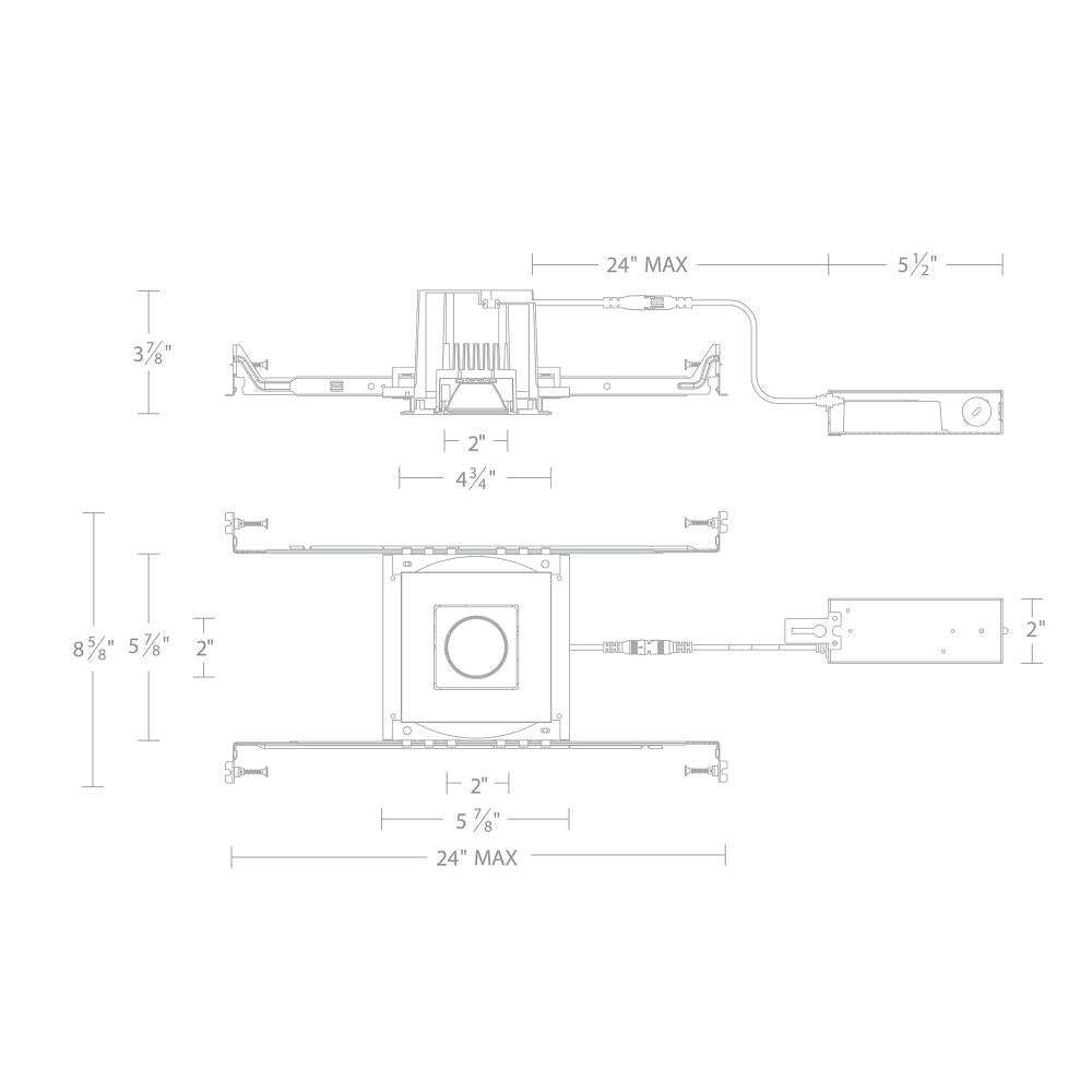 WAC LIGHTING OCULAR 3.0 DIM-TO-WARM SQUARE ADJUSTABLE TRIM AND REMODEL HOUSING - DO NOT SHOW ON WEBSITE