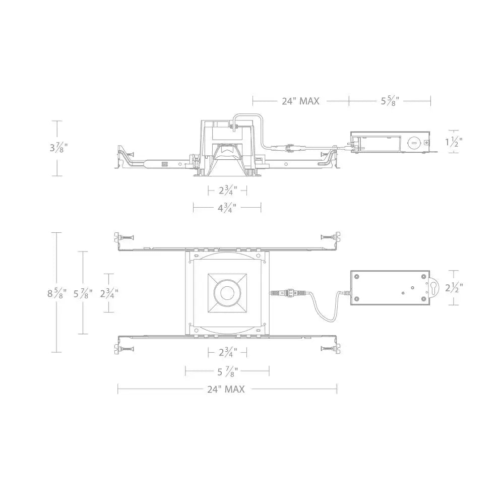 WAC LIGHTING OCULAR 3.0 5CCT SQUARE DONWLIGHT TRIM AND REMODEL HOUSING - DO NOT SHOW ON WEBSITE
