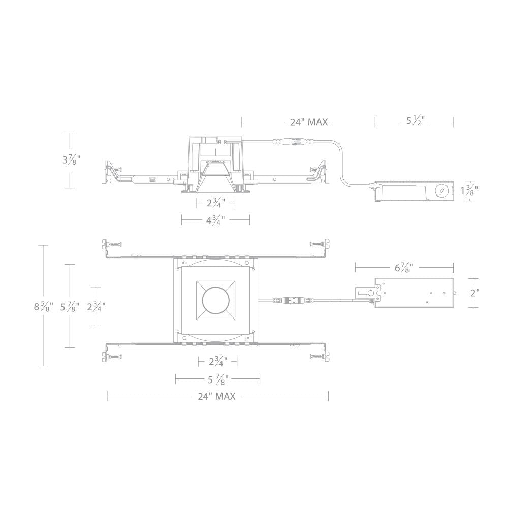WAC LIGHTING OCULAR 3.0 DIM-TO-WARM SQUARE DOWNLIGHT TRIM AND REMODEL HOUSING - DO NOT SHOW ON WEBSITE