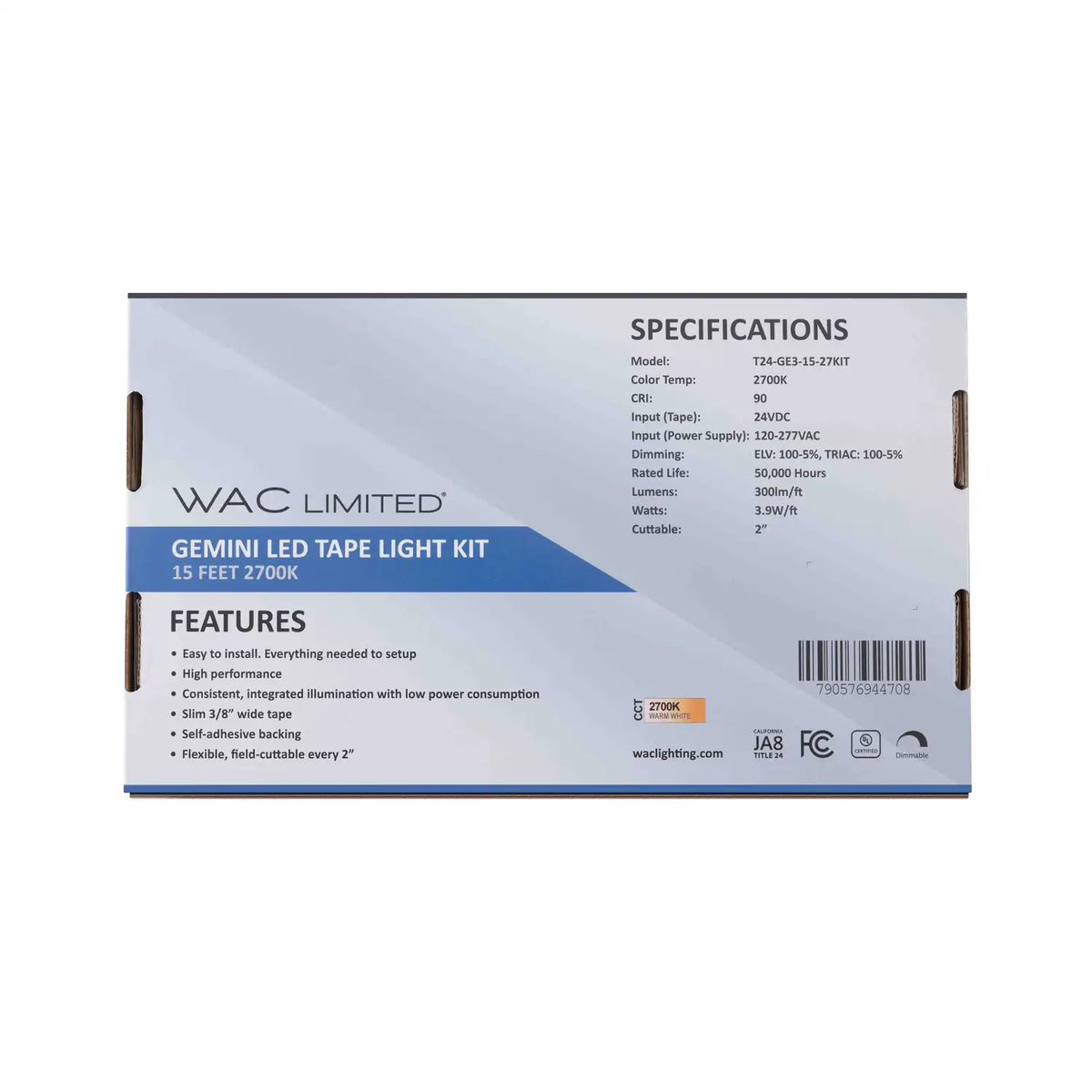 WAC LIGHTING GEMINI LED TAPE - DO NOT SHOW ON WEBSITE