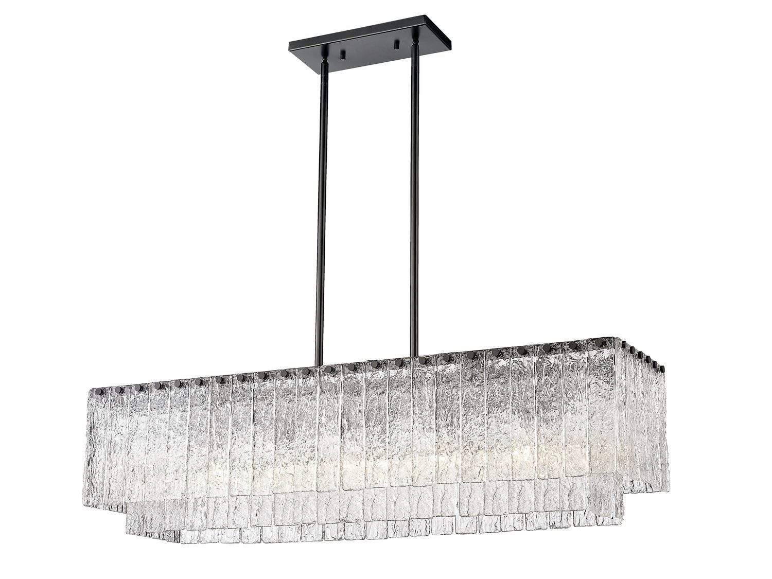 Z-LITE, GLACIER LINEAR CHANDELIER, LINEAR LIGHT FIXTURE