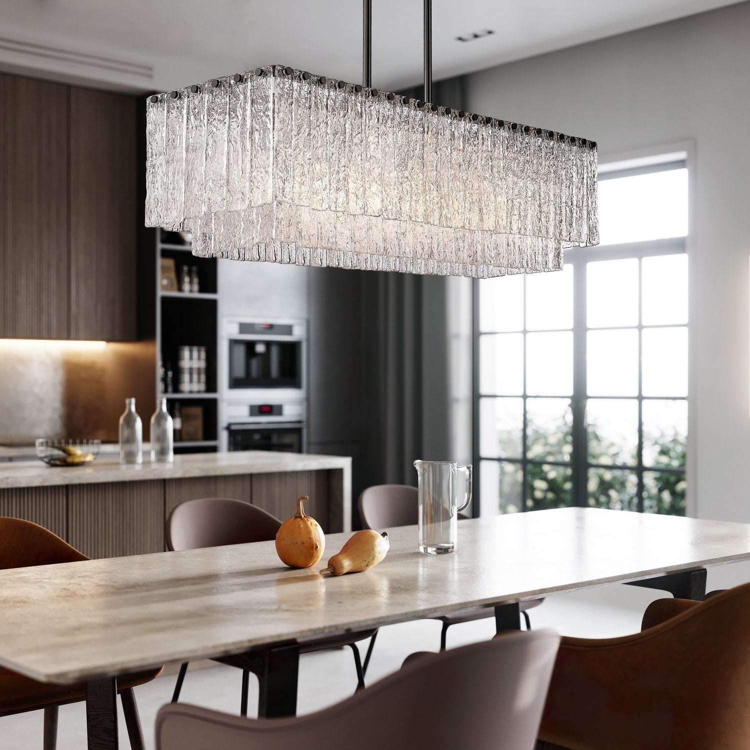 Z-LITE, GLACIER LINEAR CHANDELIER, LINEAR LIGHT