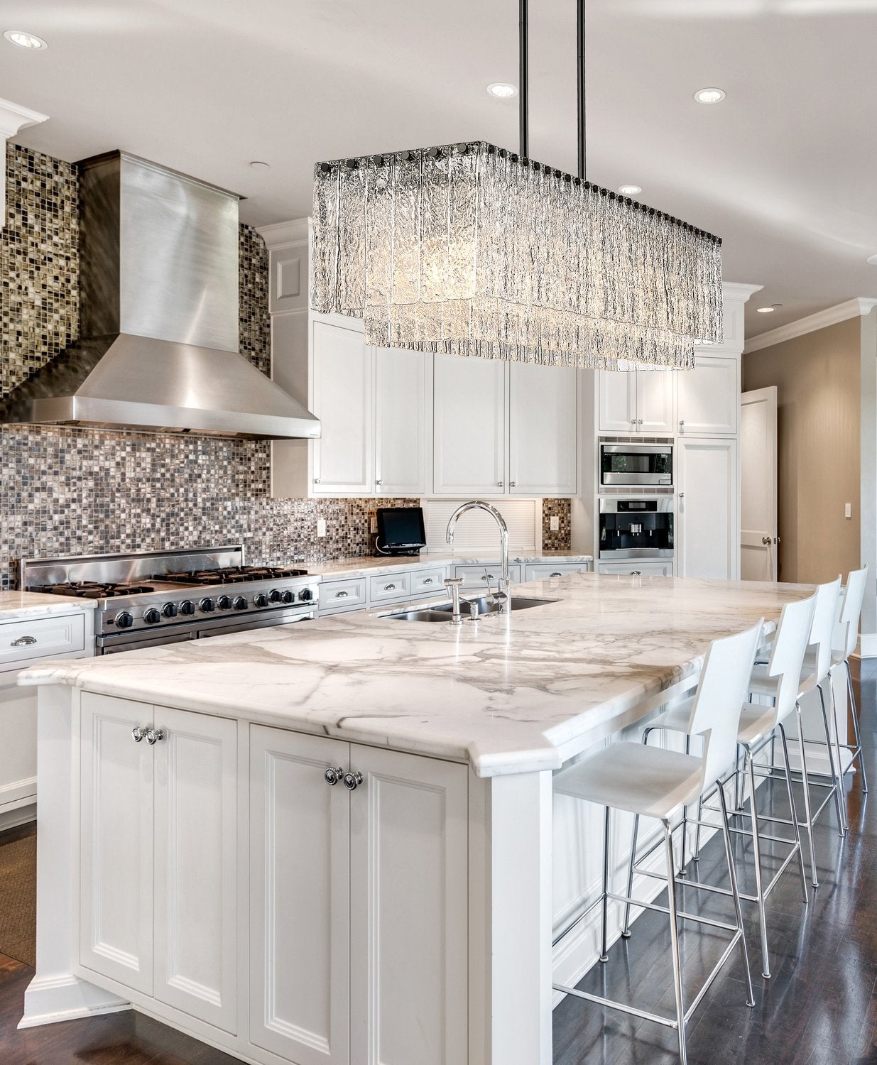 Z-LITE, GLACIER LINEAR CHANDELIER, LINEAR LIGHT FIXTURE