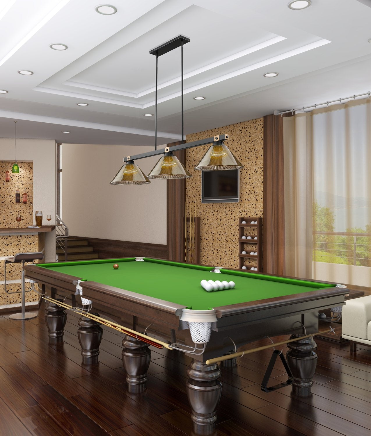 Z-LITE, BRONTE 3 LIGHT BILLIARD, LINEAR LIGHT