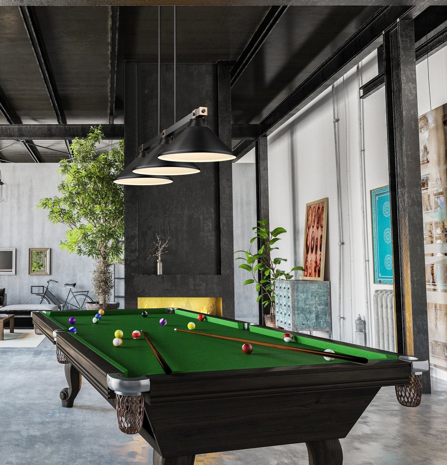 Z-LITE, BRONTE 3 LIGHT BILLIARD, LINEAR LIGHT