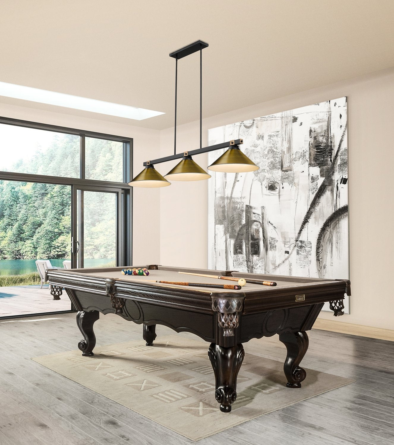Z-LITE, BRONTE 3 LIGHT BILLIARD, LINEAR LIGHT