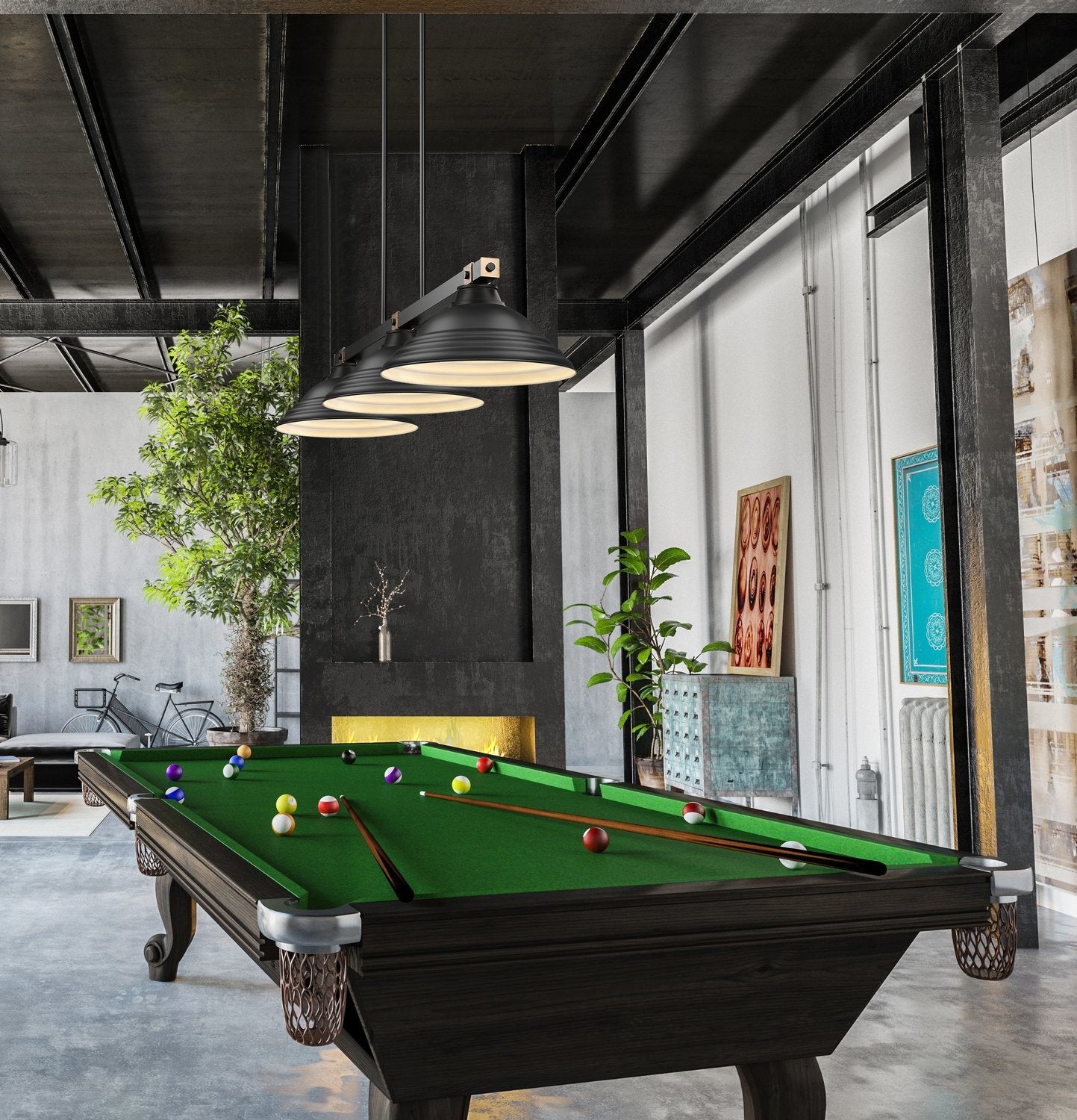 Z-LITE, BRONTE 3 LIGHT BILLIARD, LINEAR LIGHT