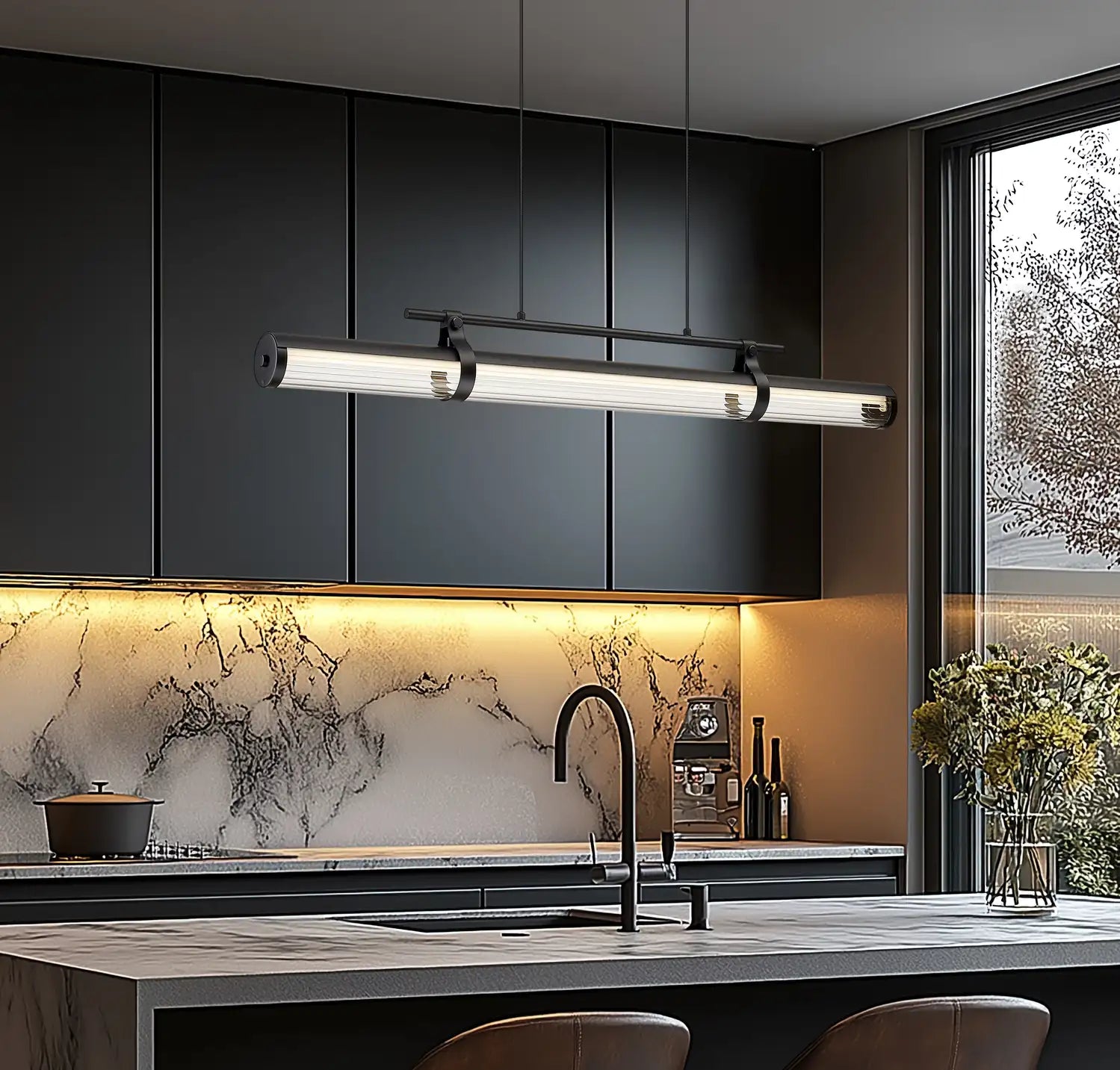Z-LITE, BENOIT LINEAR CHANDELIER, LINEAR LIGHT