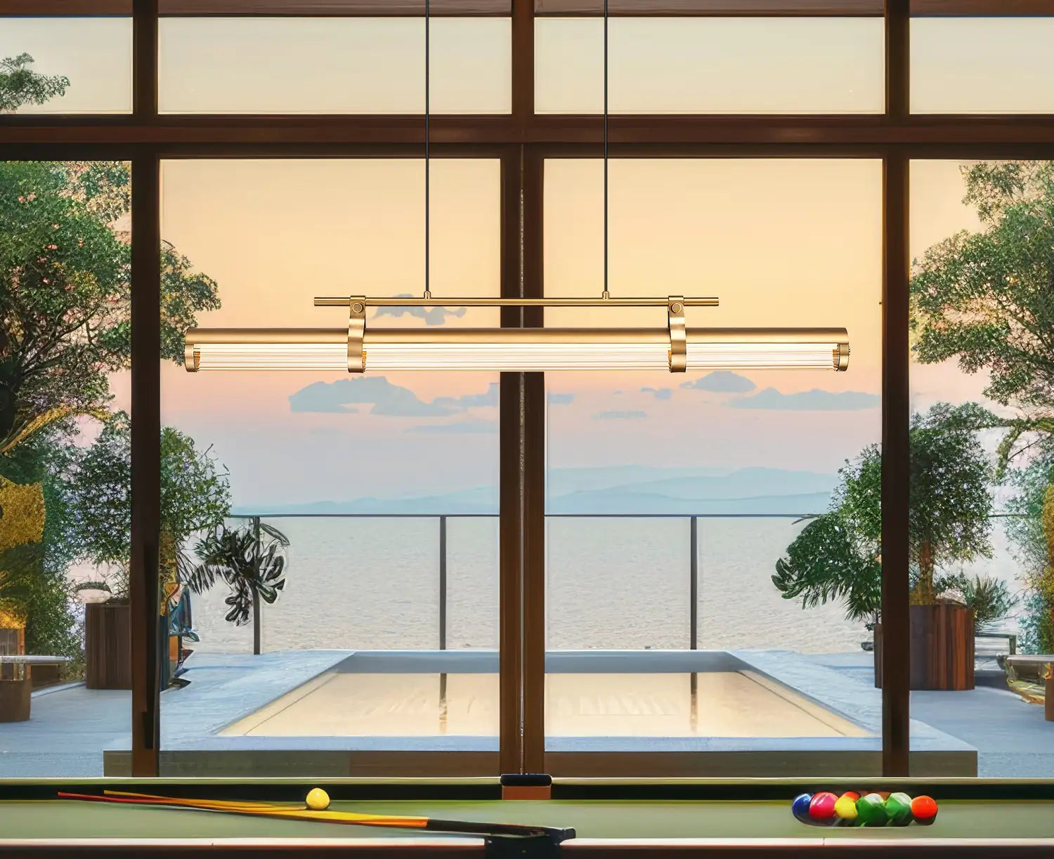 Z-LITE, BENOIT LINEAR CHANDELIER, LINEAR LIGHT